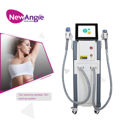 2 handles working simultaneously hair removal laser machine price 